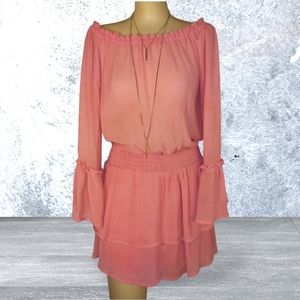 Bohemian chiffon drop waist tunic dress